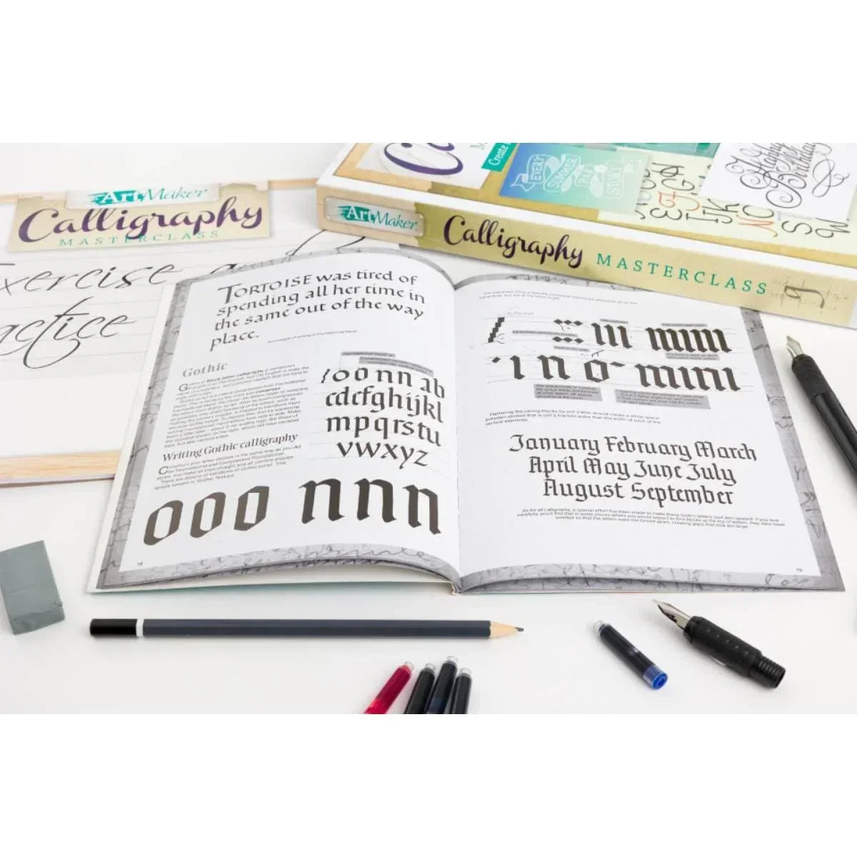 Hinkler Art Maker Calligraphy Masterclass Kit,Ink Color: Black - Jaiman Toys