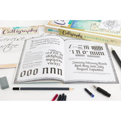 Hinkler Art Maker Calligraphy Masterclass Kit,Ink Color: Black - Jaiman Toys