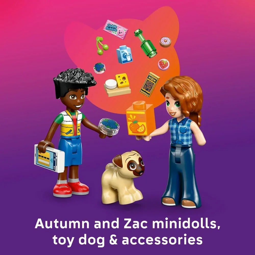 LEGO Friends 42680 Heartlake City Mini Supermarket - Toy Shop w/ 2 Mini Dolls, Pet Dog Figure, Cash Register & Play Food Accessories - Birthday Gift for 5+ Year Old Girls