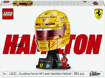 LEGO 43022 Editions Scuderia Ferrari HP Lewis Hamilton Helmet - F1 Merchandise - Display Model Kit w/Collectible Minifigure - Gift for 14+ Year Old Boys & Adult Motorsport Fans