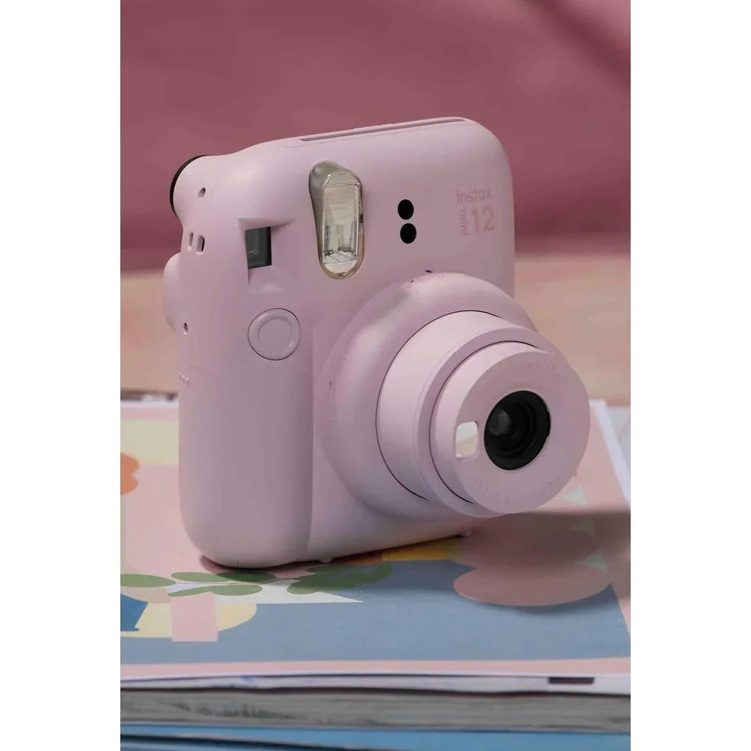 (Damage Box ) Instax Mini 12 Instant Camera With Strap, 2× AA Batteries & User Manual – Blossom Pink