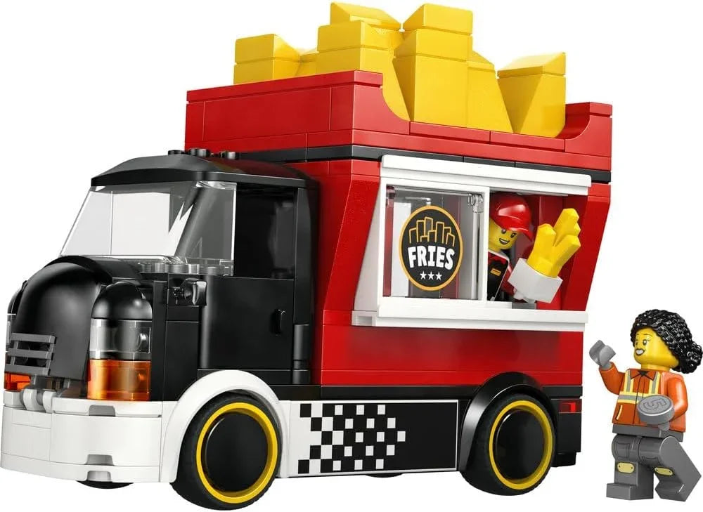 LEGO City 60488 Fries Food Truck Toy - Vehicle Model Kit w/Removable Shop, 2 Minifigures & Play Food Accessories - Birthday Gift Idea for 5+ Year Old Boys