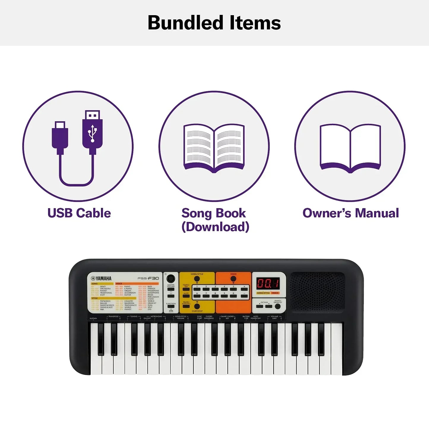 Yamaha PSS-F30, 37-Keys Portable Mini Keyboard - Jaiman Toys