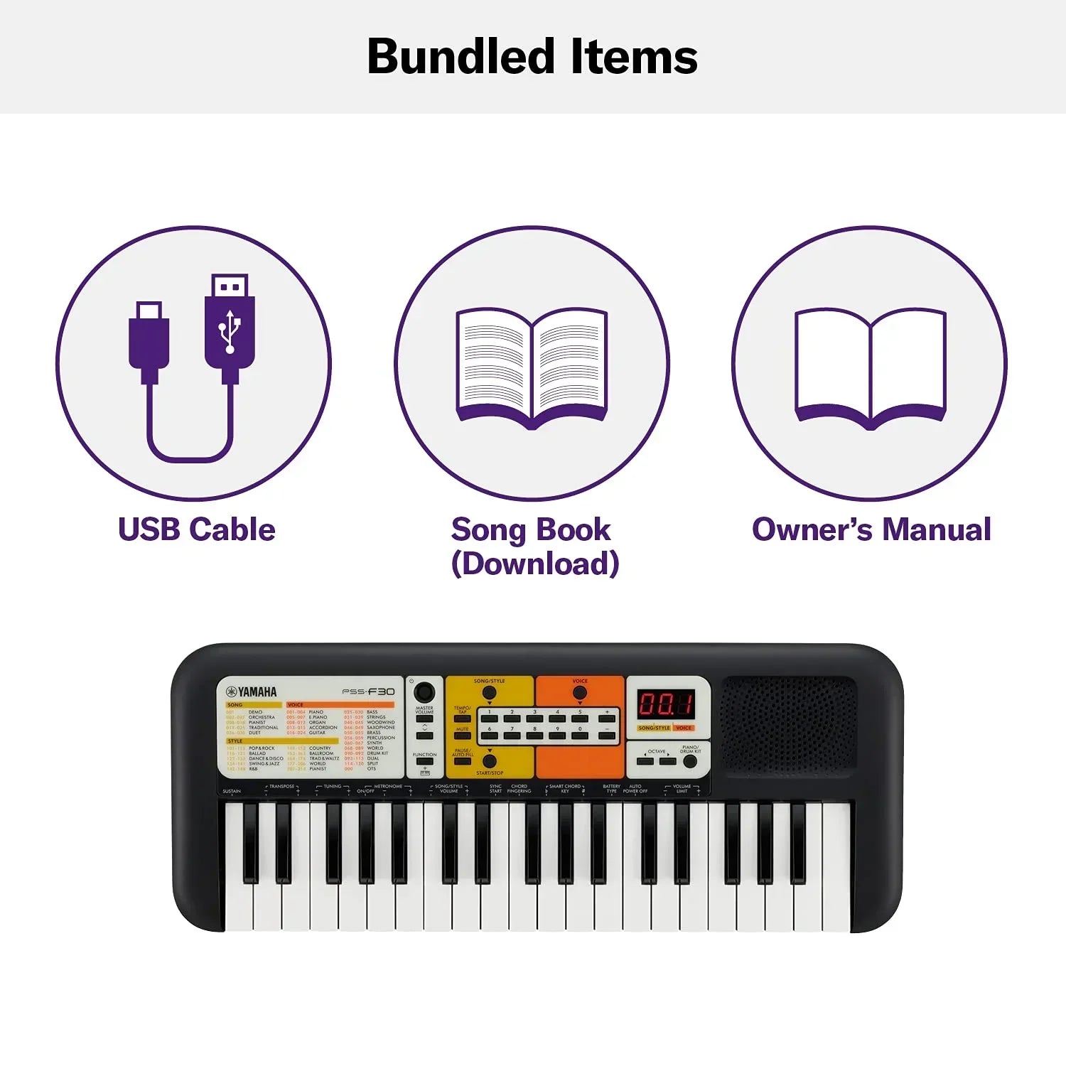 Yamaha PSS-F30, 37-Keys Portable Mini Keyboard - Jaiman Toys