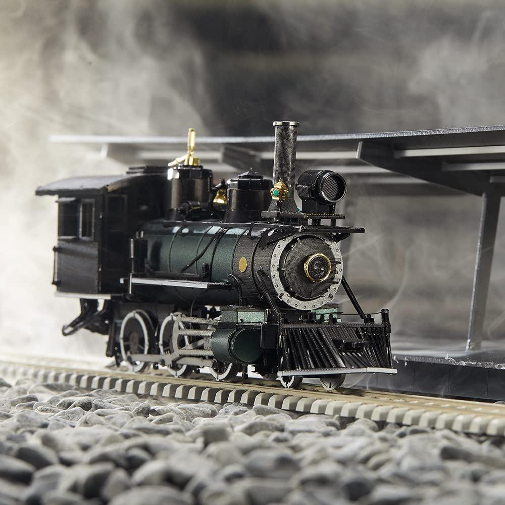 Piececool 3D Metal Puzzle Mogul Steam Engine Locomotive Model – 282 Pieces – Level 3 Difficulty – Stainless Steel DIY Train Model Kit- Age16+
