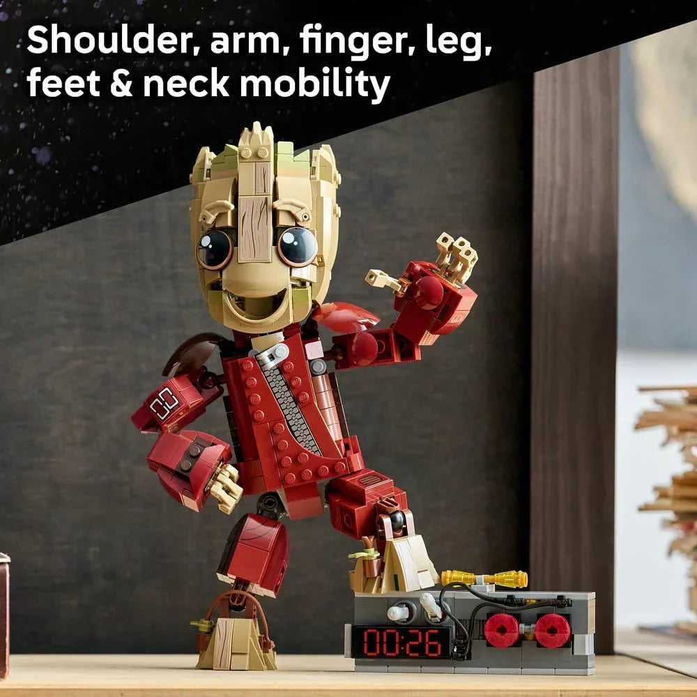LEGO | Marvel 76341 Ravager Jumpsuit Groot Figure - Collectible Superhero Toy - Cute Desk or Bedroom Decor Idea - Birthday Gift for 10+ Year Old Boys & Fans