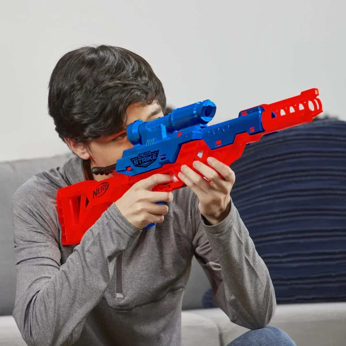 Nerf Alpha Strike Wolf LR-1 Blaster with Targeting Scope, 12 Nerf Darts, Toys for Kids Teens and Adults, Fun Gift Toy for Boys, Birthday Gift