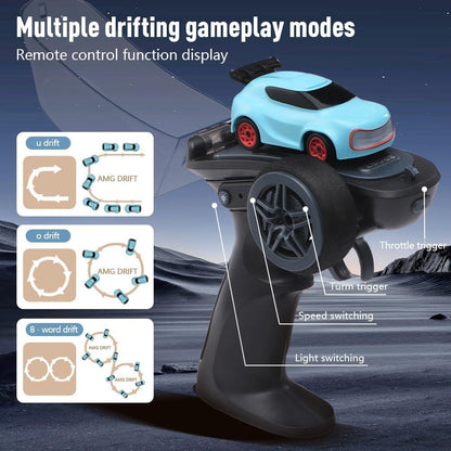Mini RC Drift 1/64 Car 4WD 2.4GHz High-Speed Remote Control Racing Car Toy for Kids & Adults – Blue