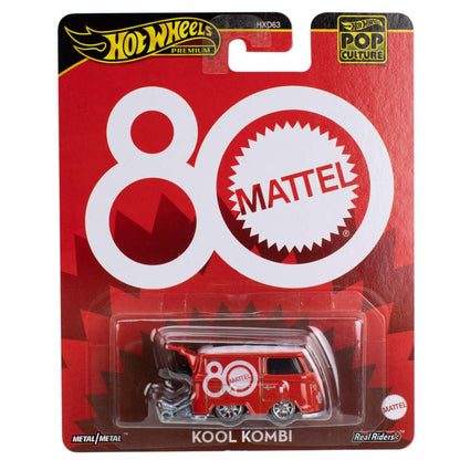 Hot Wheels Premium Pop Culture Combo Pack – Scooby-Doo The Mystery Machine + Mattel 80th Anniversary Kool Kombi Die-Cast Vehicles with Real Riders