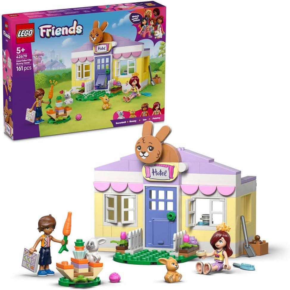 LEGO Friends 42679 Heartlake City Bunny Hotel - House Toy w/ 2 Mini Dolls, 2 Animal Figures & Pet Care Accessories - Birthday Gift Idea for 5+ Year Old Girls