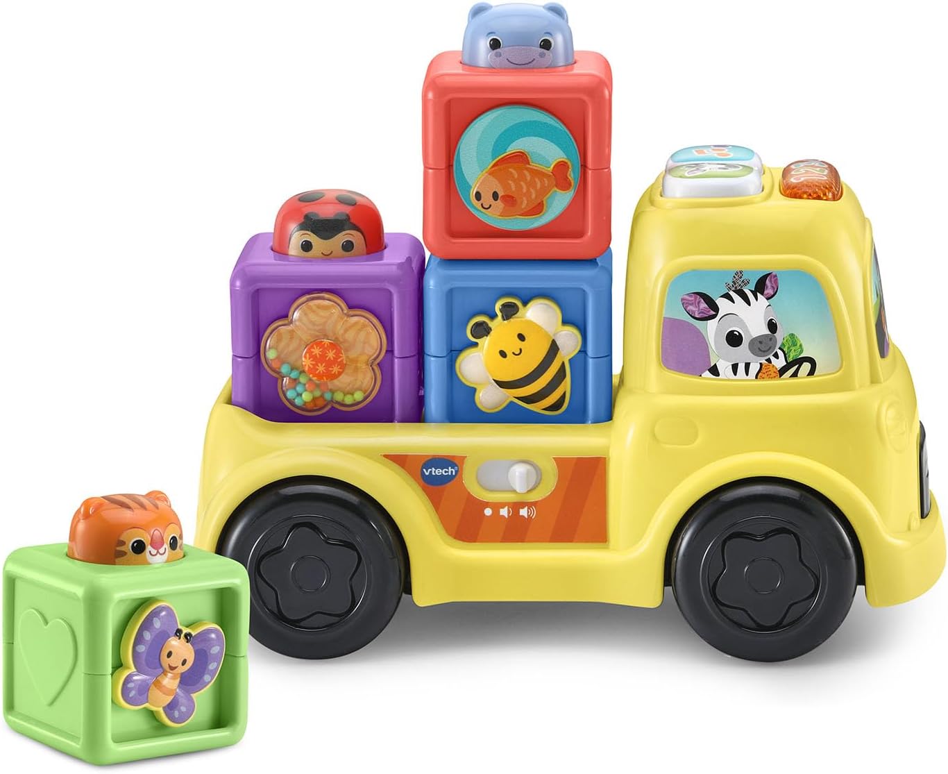 VTech Baby Beep and Go Blocks | Interactive Learning Truck with Stackable Activity Blocks, Lights, Sounds & Music