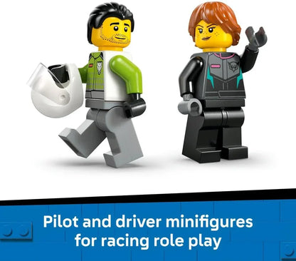 LEGO City - 60489 Jet vs. Car Toy - Building Kit w/Plane, Supercar Plus Pilot & Driver Minifigures - Creative Birthday Gift Idea for 6+ Year Old Boys