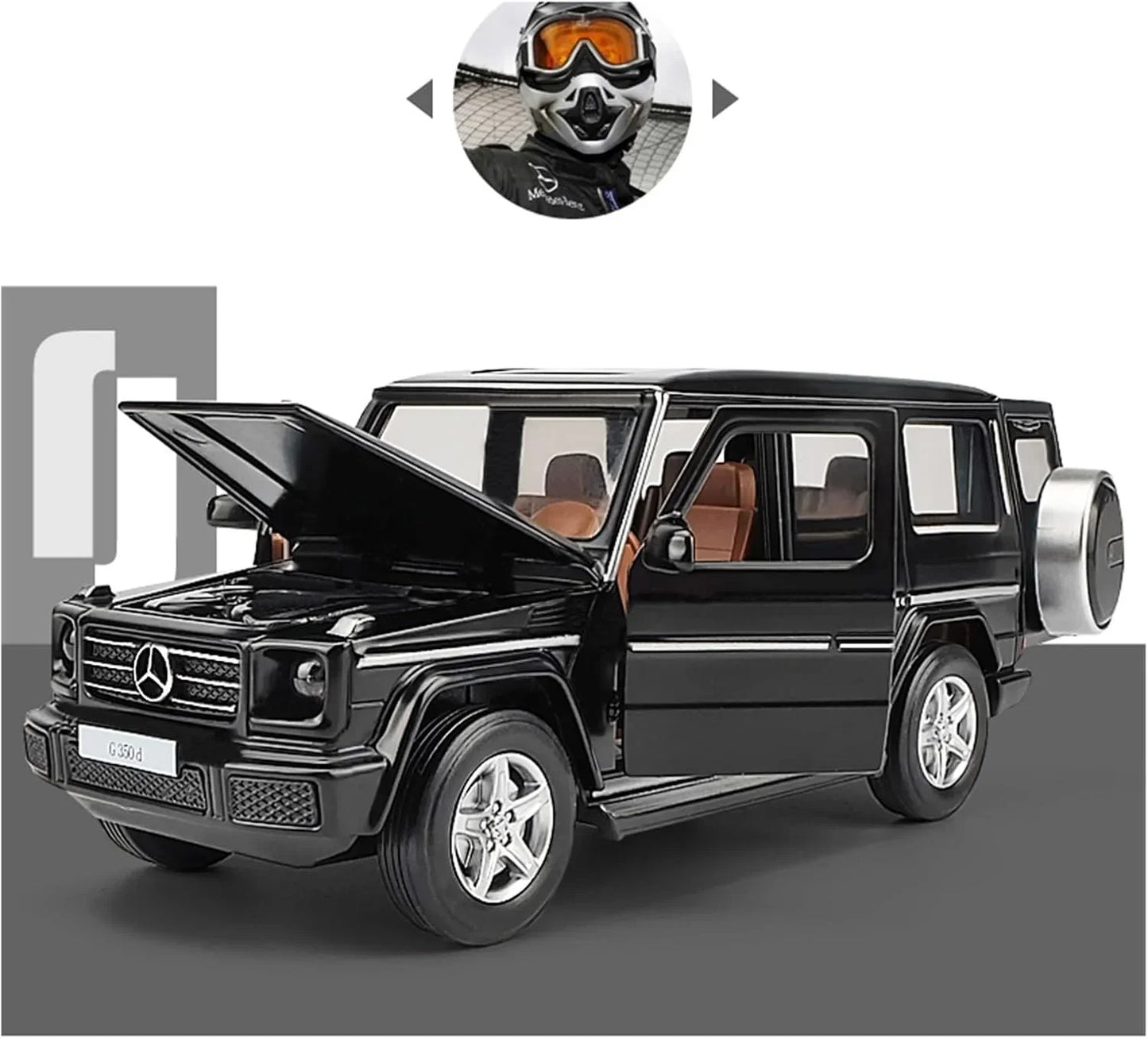 MSZ 1:32 Mercedes-Benz G 350 d Die-Cast Model Car – Black| Pull Back, Openable Doors, Light & Sound (68436)