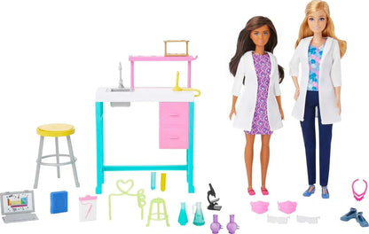 Barbie Science Lab Playset with 2 Dolls, Lab Bench and 10+ Accessories - Jaiman Toys