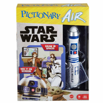 Pictionary Air Star Wars Family Drawing Game for Kids and Adults with R2-D2 Lightpen and Two Levels of Clues - Jaiman Toys