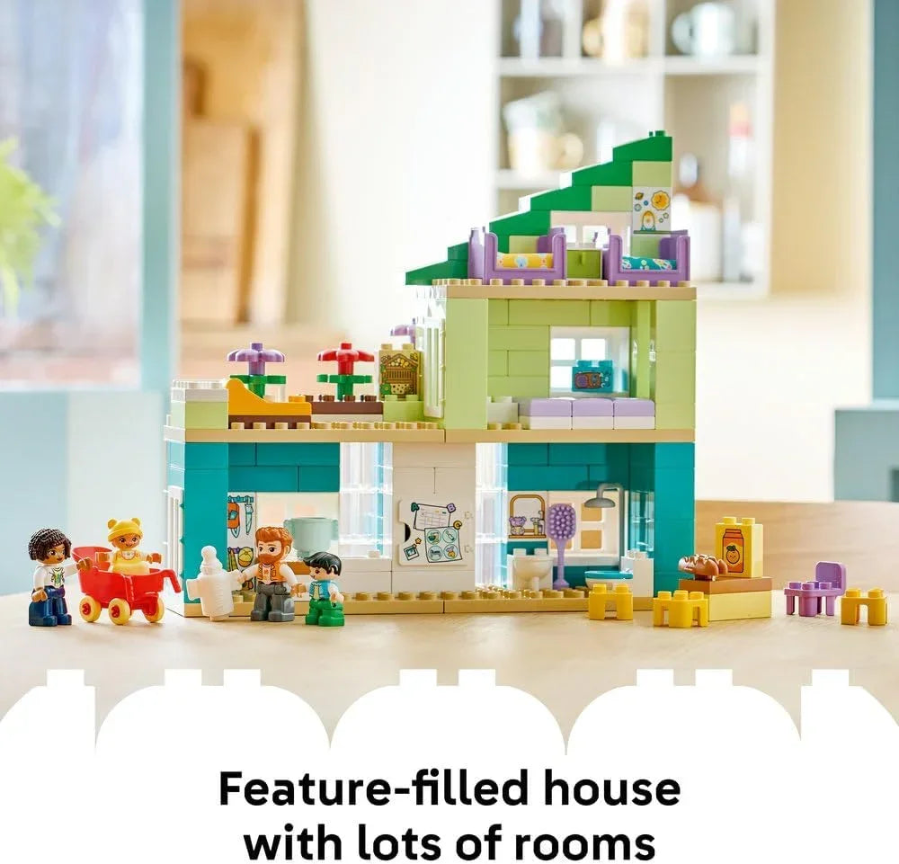 LEGO DUPLO 10470 - 3 in 1 Modern Family House with Figures - Educational Motor Skills Toy for Toddlers - Interactive Montessori Set w/Doll's House Accessories - Gift for 2+ Year Old Girls & Boys