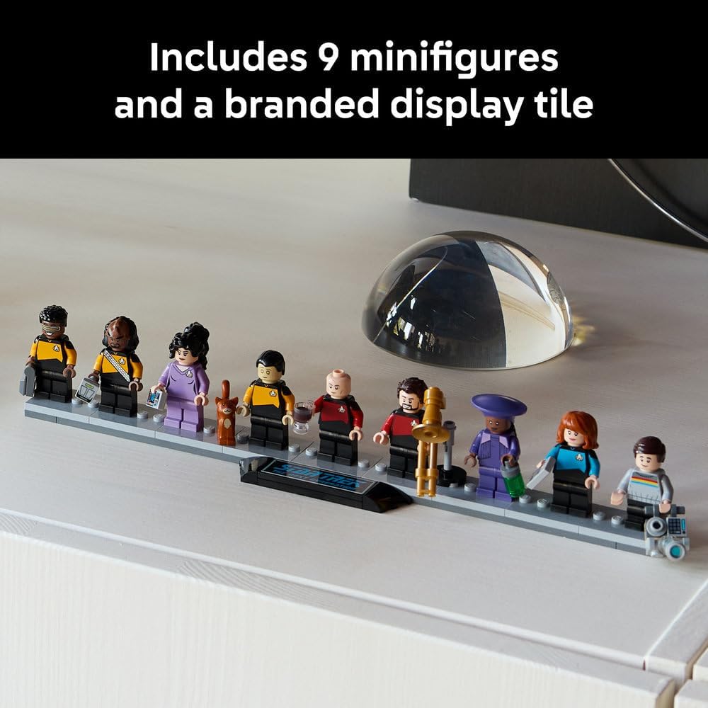 LEGO 10356 Icons U.S.S. Enterprise NCC-1701-D Starship Model – Collectible Display Set with Minifigures | Advanced Building Set for Adults