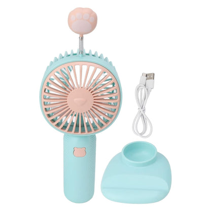 Portable Handheld Mini Fan with Flexible Cat Paw Stand – Cute Personal Cooling Fan for Travel, Office & Outdoor Use (Pack of 1)