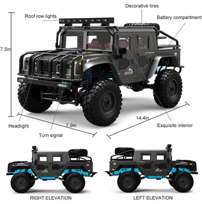 JJRC Q121 H1 HURTLE 1:12 Scale 4WD RC Crawler – Full Proportional Control Off-Road Truck (Grey)