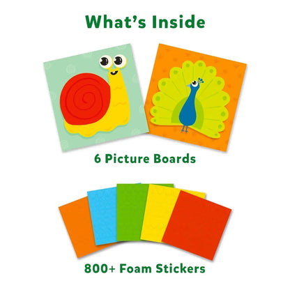 Skillmatics Art Activity - Fun with Foam Animals, No Mess Sticker Art for Kids, Craft Kits, DIY Activity, Gifts for Boys & Girls Ages 3, 4, 5, 6, 7, Travel Toys, Multicolour - Jaiman Toys