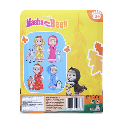 Masha and the Bear 12 Cm Toy Doll | Famous Cartoon | Ideal Gift Set for Girls Kids (Masha with Animal - Goat) - Jaiman Toys
