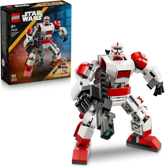 LEGO Star Wars 75448 Clone Shock Trooper Mech Toy - Posable Action Figure w/Blaster Rifle & Minifigure - Collectible Gift for 6+ Year Old Boys & Fans