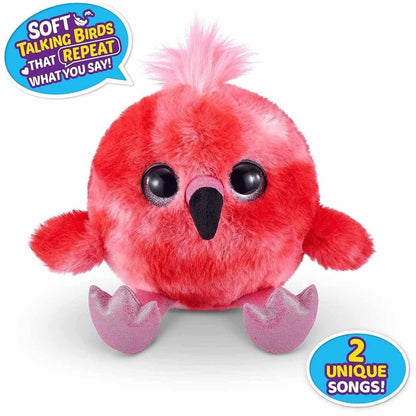 Pets Alive Chirpy Birds (Flamingo) by, Electronic Pet That Speaks, Giant Surprise Egg, Stickers, Comb, Fluffy Clay, Bird Animal Plush for Girls - Jaiman Toys