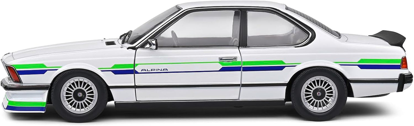 Solido 1:18 BMW Alpina B7 Turbo (E24) Coupe Die-Cast Model Car – White Collector Scale Classic Performance Car