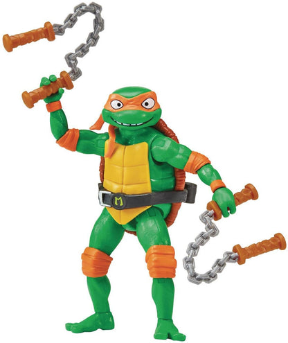 Teenage Mutant Ninja Turtles Mutant Mayhem Michelangelo Action Figure | 4.25 Inch TMNT Collectible with Nunchaku Accessories