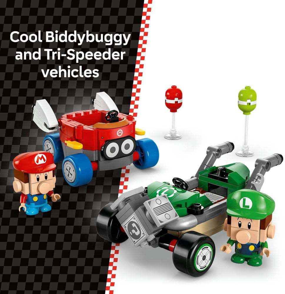 LEGO 72034 Super Mario Baby Mario vs Baby Luigi Mario Kart Set – 321 Pieces Racing Building Kit
