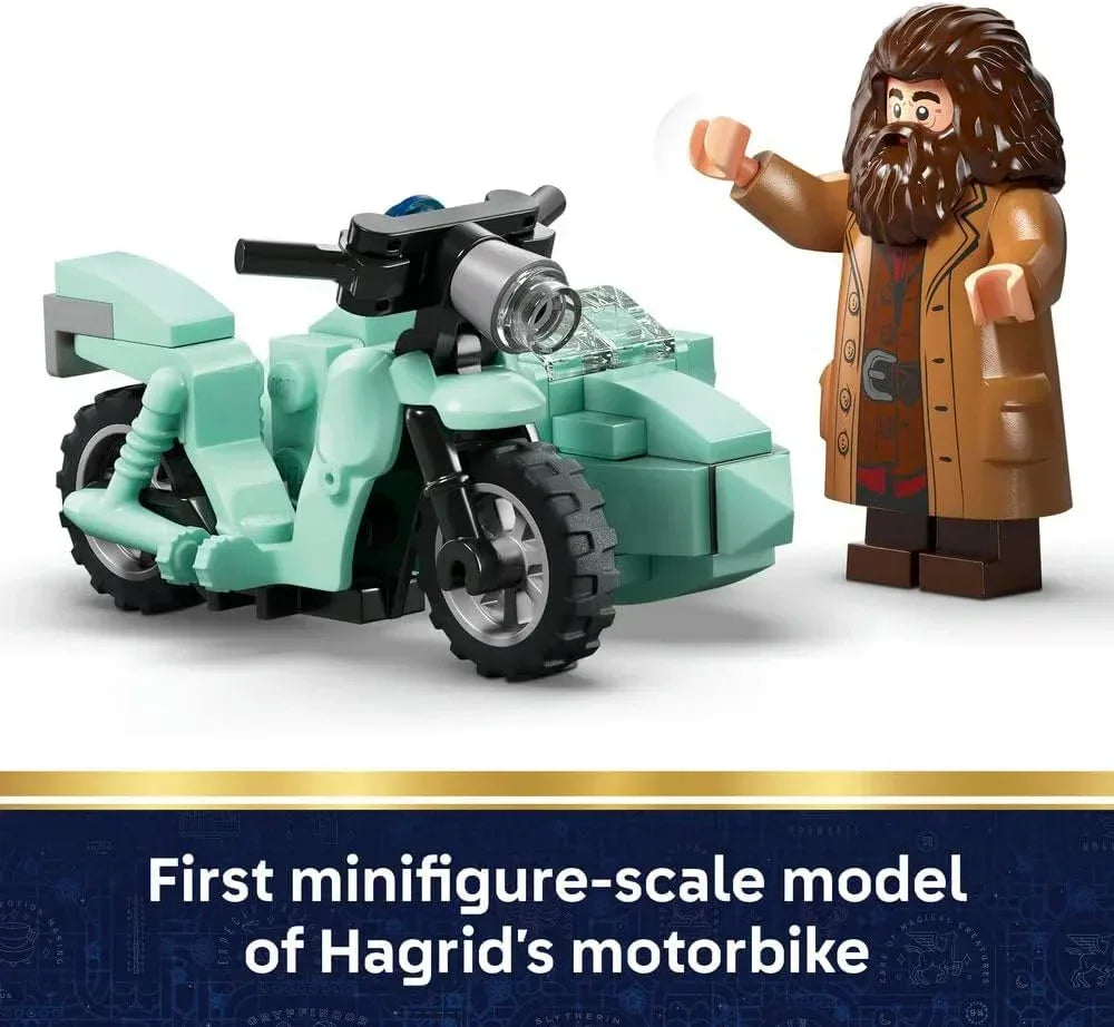 LEGO 76459 Harry Potter Hagrid & Harry's Privet Drive Escape - Motorbike Toy with 4 Minifigures incl. 2 Death Eaters, plus a Street Scene - Gift for 8+ Year Old Girls, Boys & Fans