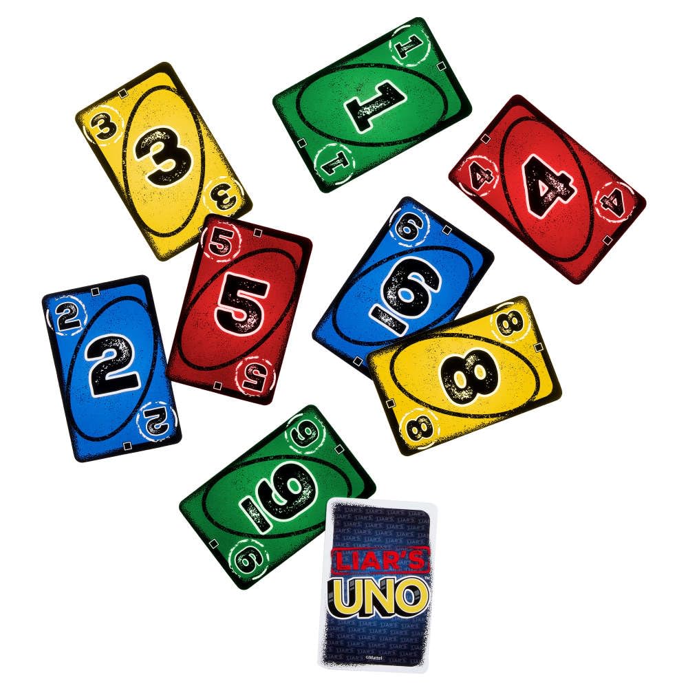 Mattel Games Liar’s UNO Card Game for Adults, Kids, Families, Parties & Game Nights, Travel Fun, Outwit Other Players with Bluffing & Trickery