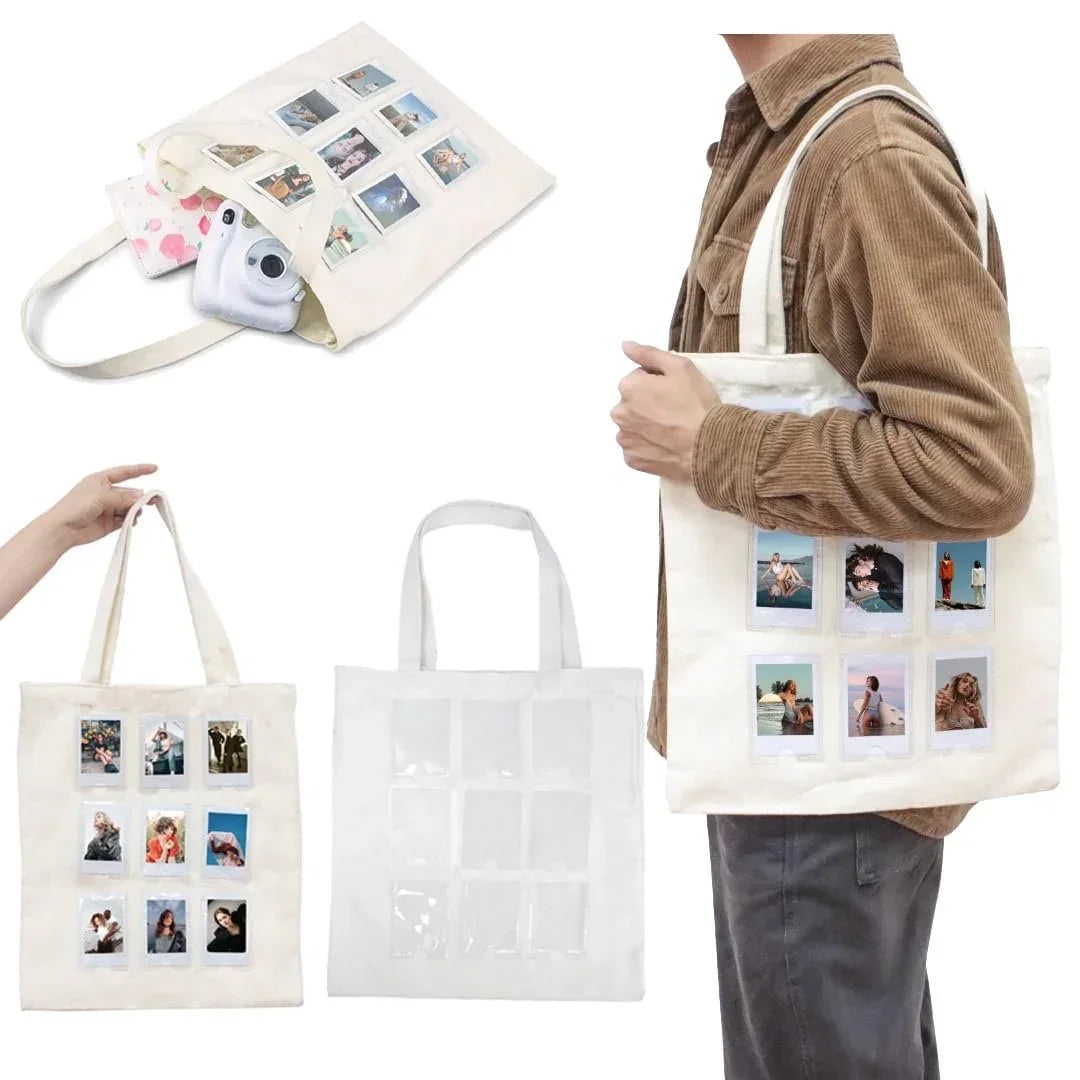 Fujifilm Instax Square SQ1 Instant Camera + 10 Square Film Shots + Canvas Tote Bag + Photo Hanging Set + Fridge Megnet Set + Photo Stickers Set - Terracotta Orange - Jaiman Toys