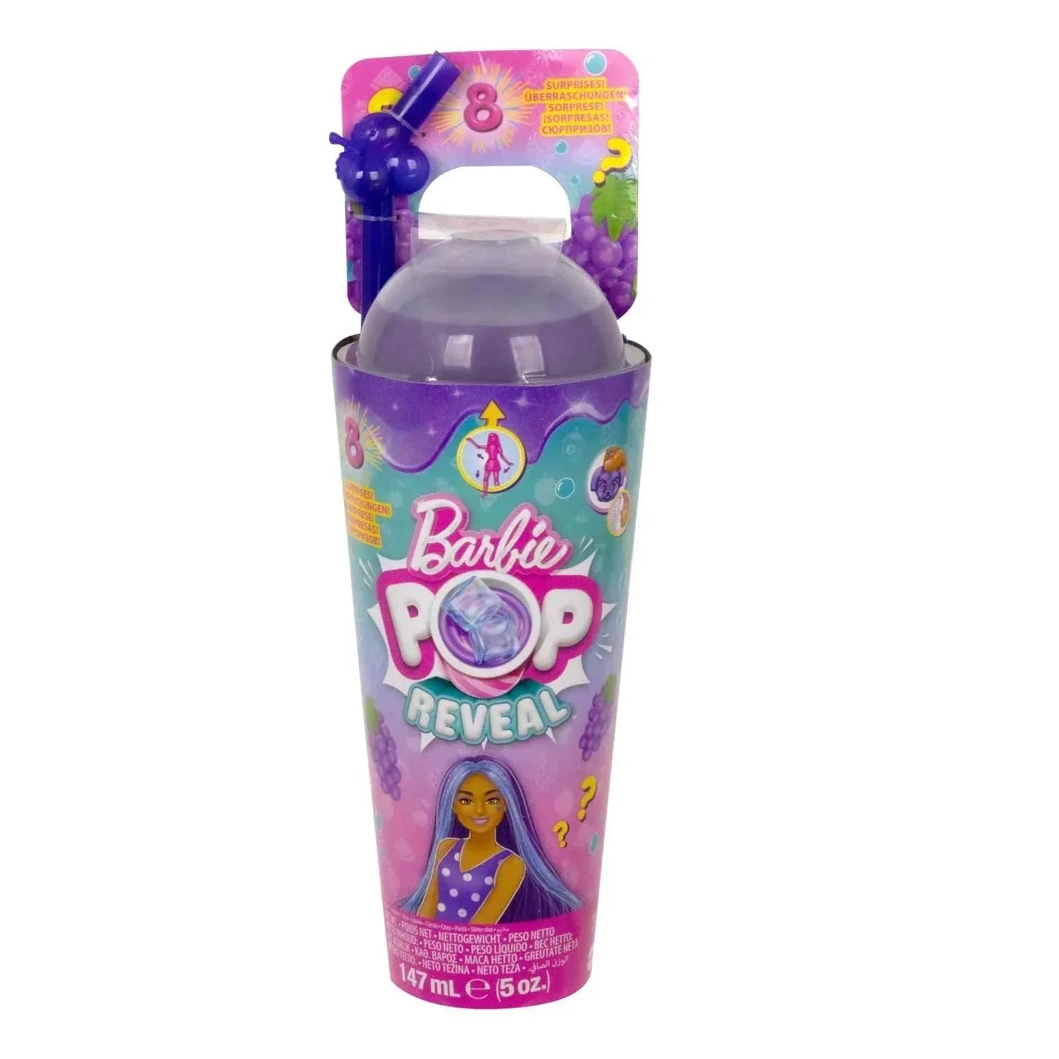 Mattel - Barbie Pop Reveal Fruit Series Barbie Grape Fizz Doll, Scent & Color Change - Jaiman Toys