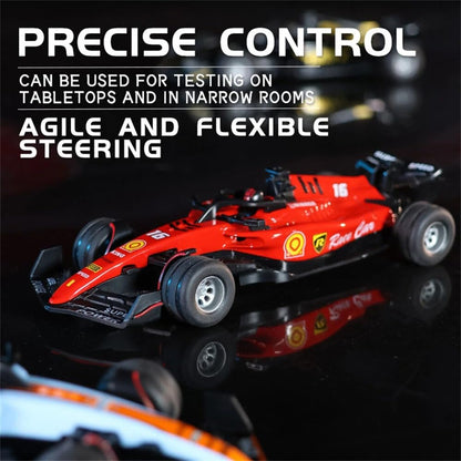 Trasped 1:64 Die-Cast Metal F1 Mini RC Racing Car with LED Lights – 2.4GHz Remote & App Control, USB Rechargeable Alloy Racing Car for Kids & Collectors (2 Variants)