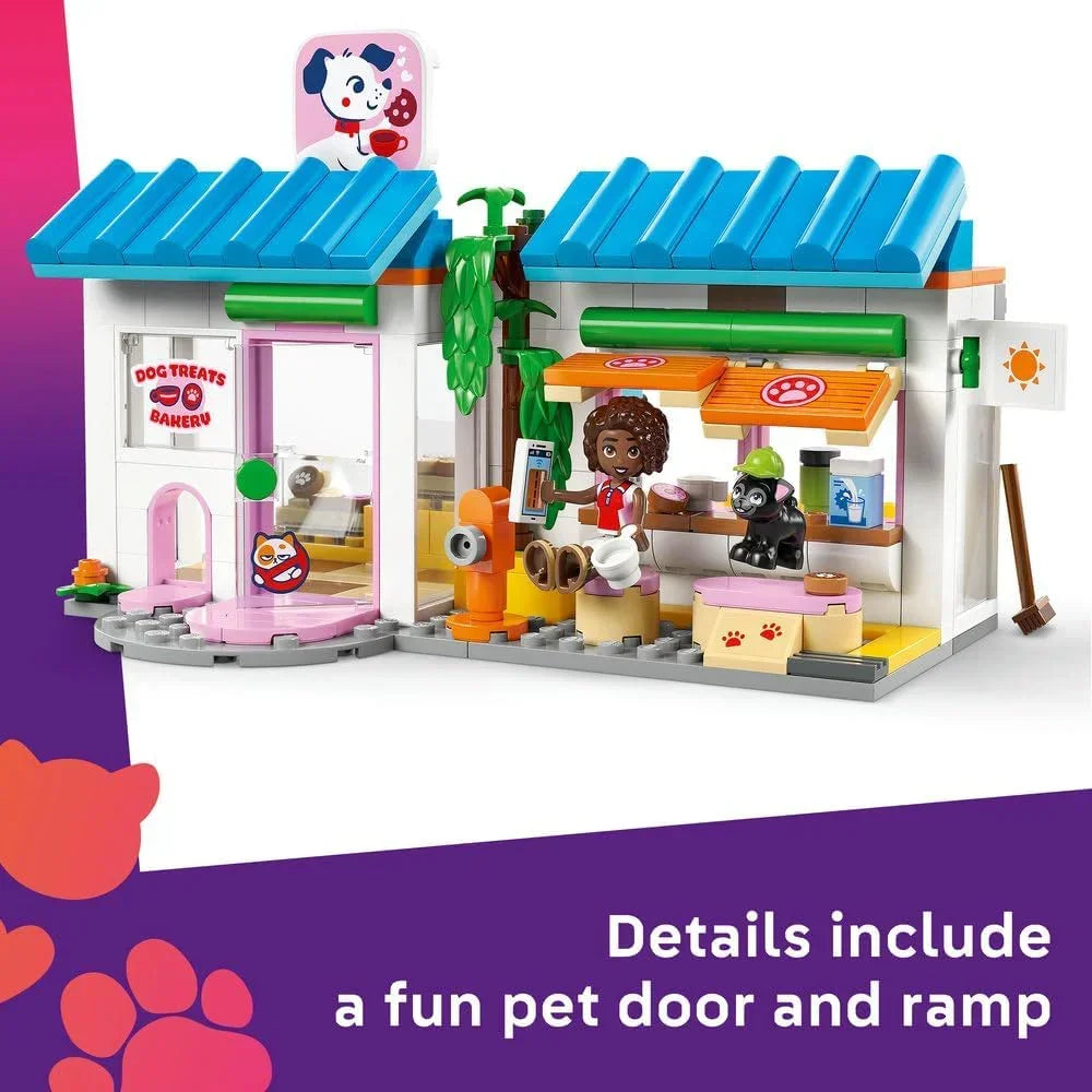 LEGO Friends 42677 Dog Treats Bakery - Toy Shop w/ 2 Mini Dolls, 4 Animal Figures, Pet Carrier and Play Food Accessories - Birthday Gift Idea for 6+ Year Old Girls