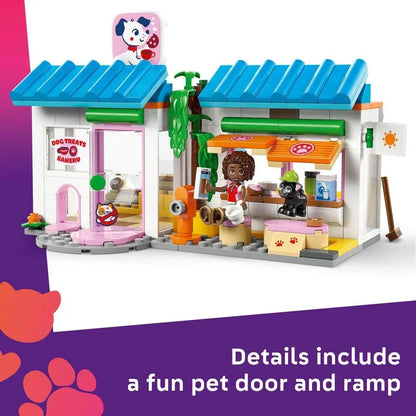 LEGO Friends 42677 Dog Treats Bakery - Toy Shop w/ 2 Mini Dolls, 4 Animal Figures, Pet Carrier and Play Food Accessories - Birthday Gift Idea for 6+ Year Old Girls