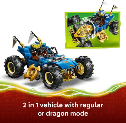 LEGO NINJAGO 71856 2in1 Jay's Transforming Car Toy - Ninja Truck w/ 5 Minifigures incl. Kai & Nya plus Shurikens & Swords - Birthday Gift for 8+ Year Old Boys & Fans