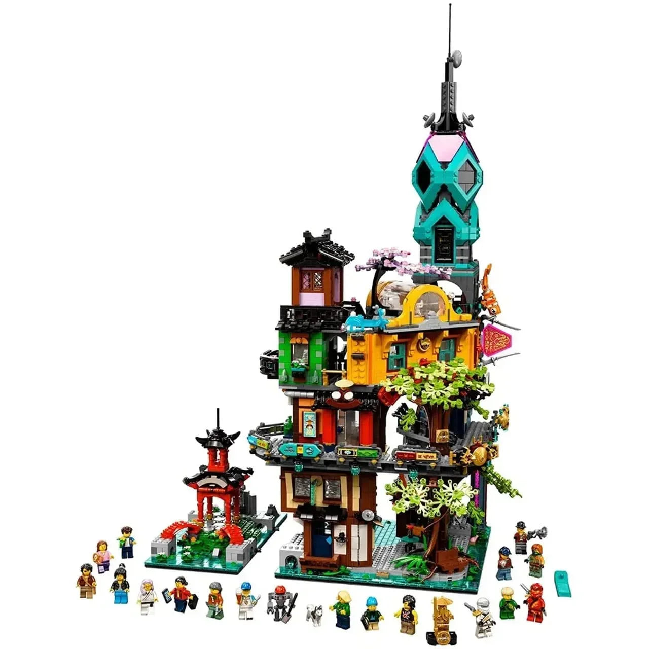 Lego NINJAGO City Gardens 71741 Building Kit; Ninja House Playset Featuring 19 Minifigures, New 2021 (5,685 Pieces), Multicolor