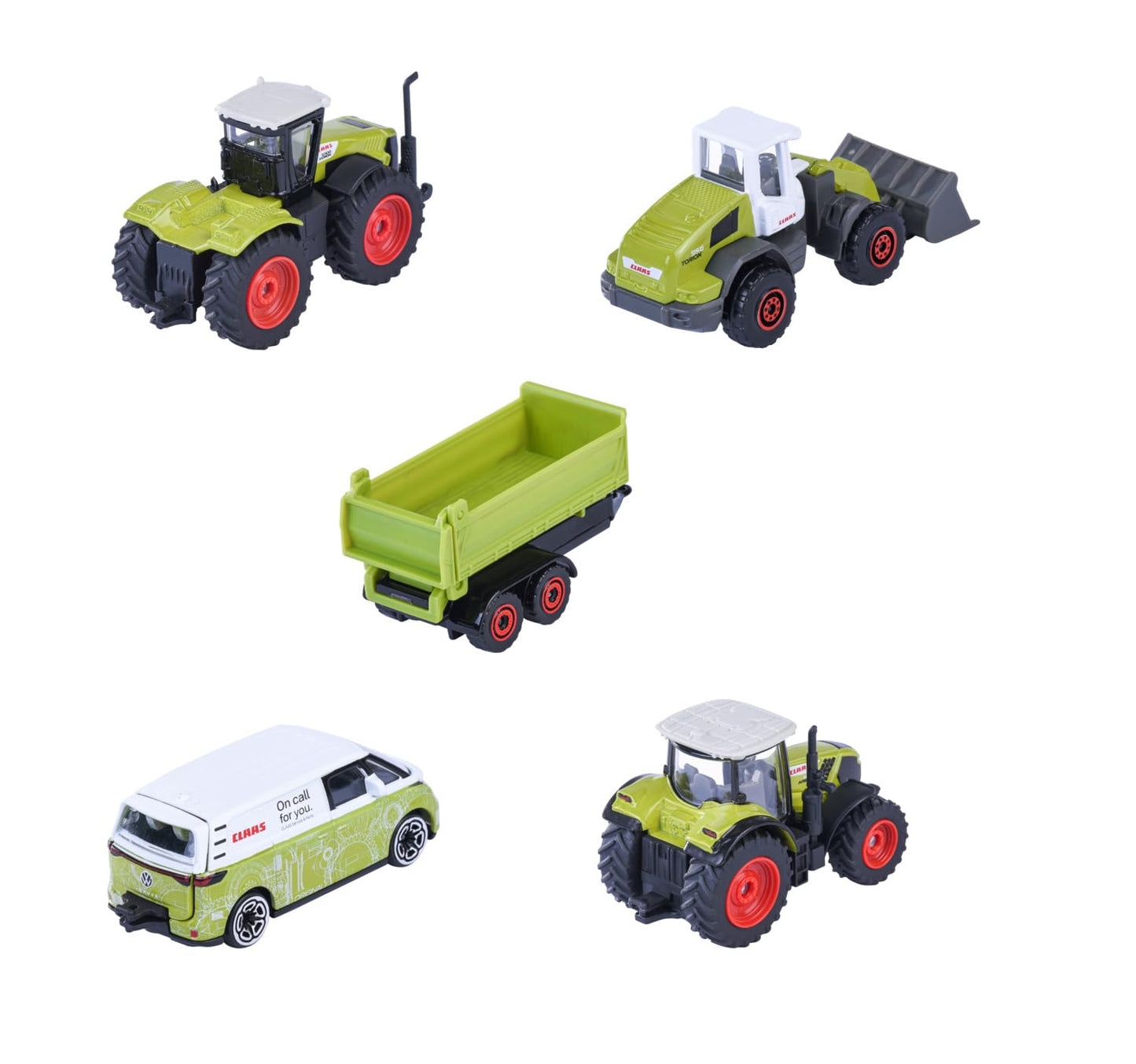 Majorette Farm Vehicle Gift Pack – CLAAS Tractor Toy Set with Trailer & Farm Machines | Die-Cast Vehicles (5 Pieces)