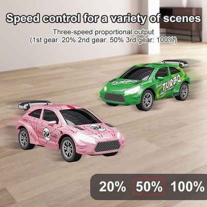 Mini Die-Cast RC Car 1:64 Scale – High-Speed Desktop Remote Control Car with LED Headlights, 2.4GHz Remote & App Control (5 Colors)