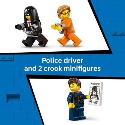 LEGO City - 60479 City Police Prisoner Transport Van Toy - Model Truck Kit w/Motorbike, 3 Minifigures & Removable Cell Door - Birthday Gift Idea for 6+ Year Old Boys
