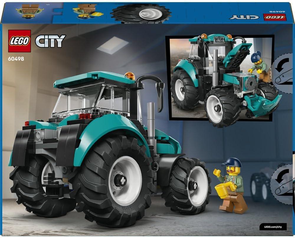 LEGO 60498 City Tractor Toy - Farm Vehicle Model Building Kit with a Farmer Minifigure - Birthday Gift Idea for 6+ Year Old Boys and Engineering Fans