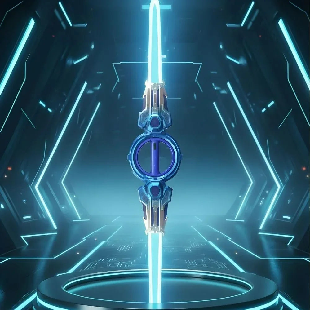 Fire Spiral Sword Double-Edged Rotating LED Lightsaber Toy with Colorful Lights (Assorted Colours)