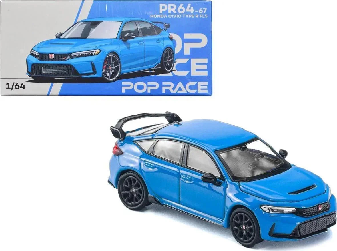 POPRACE 1/64 HONDA CIVIC FL5 BOOST BLUE PEARL - Jaiman Toys