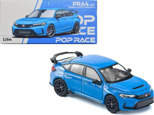 POPRACE 1/64 HONDA CIVIC FL5 BOOST BLUE PEARL - Jaiman Toys