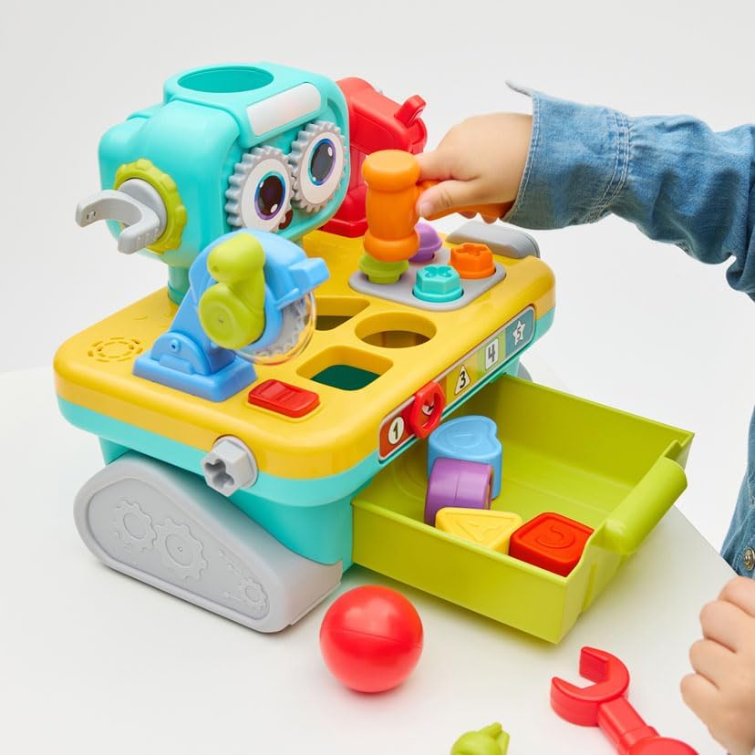 Hola 9-in-1 Robot Workbench Tool Set for Kids – Interactive Learning Toolbox with Tools, Shapes & Activities (12–60 Months)