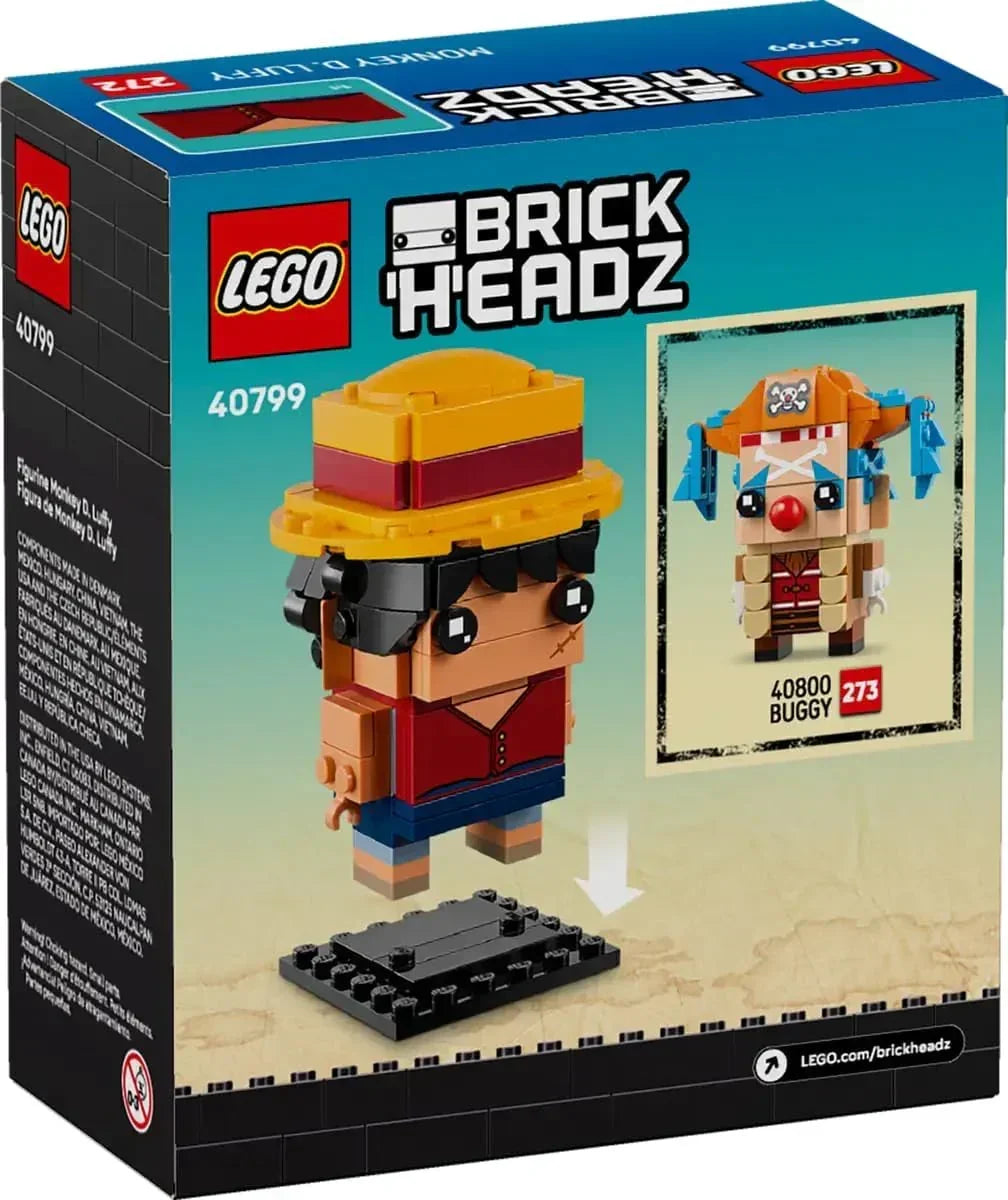 LEGO® 40799  BrickHeadz™ Monkey D. Luffy Figure –  Collectible Building Set (136 Pieces, Age 10+)