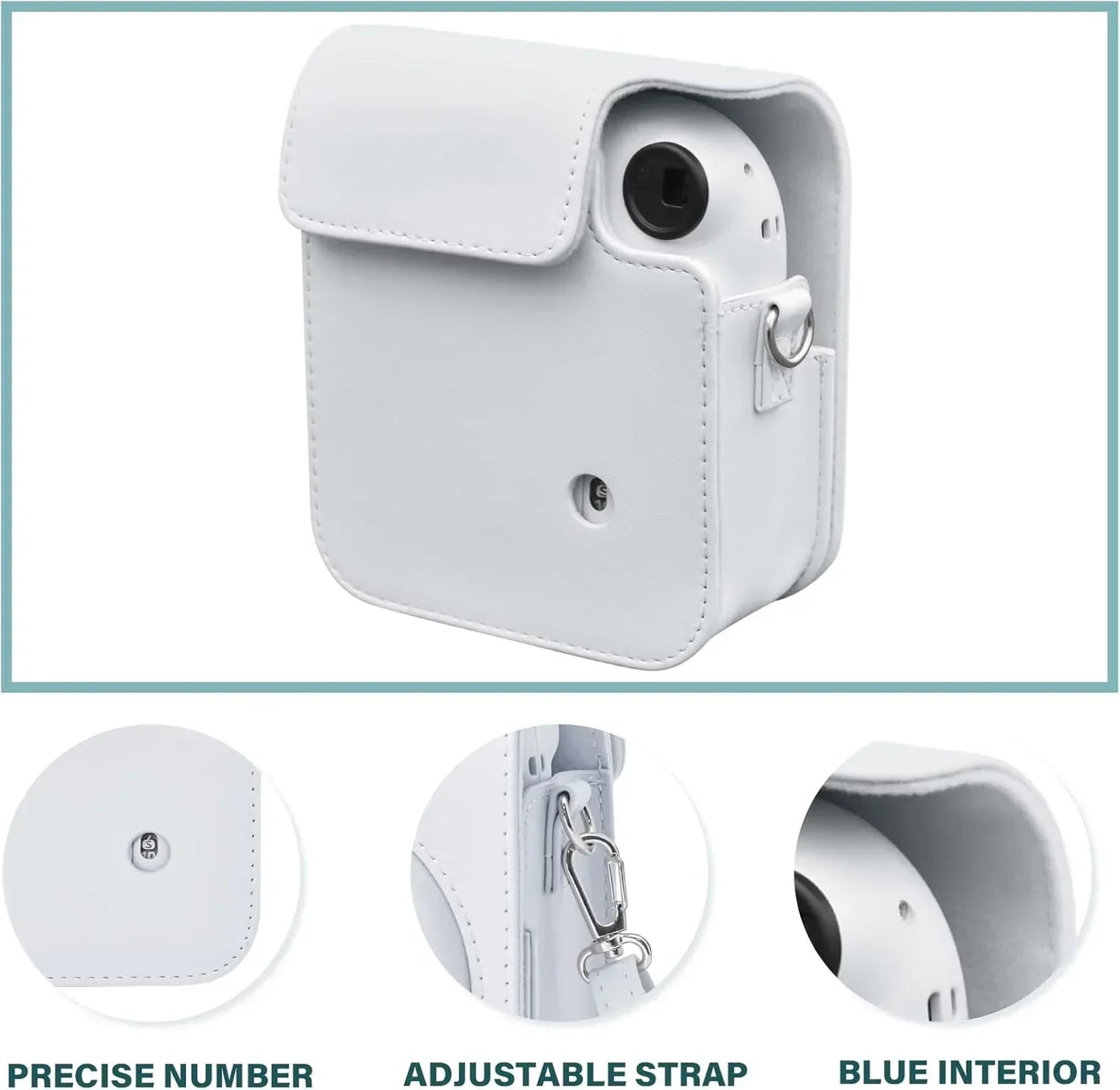 Pop & Snap in Style – Mini 12 Camera Case with Strap (Perfect Fit for Instax Mini 12) - Clay White - Jaiman Toys