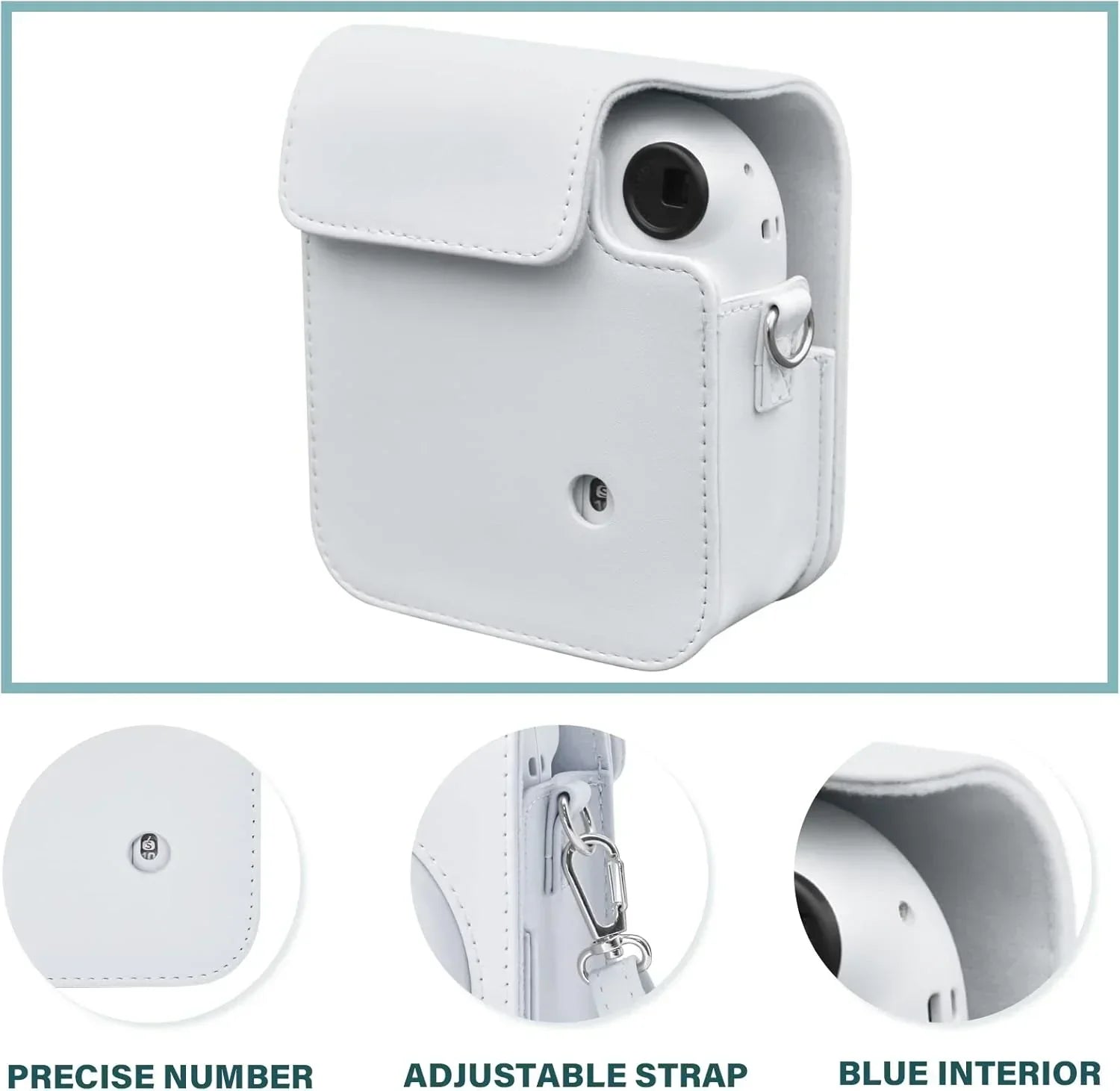 Pop & Snap in Style – Mini 12 Camera Case with Strap (Perfect Fit for Instax Mini 12) - Clay White - Jaiman Toys